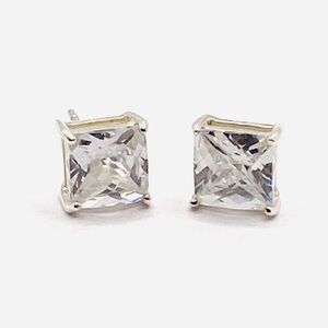 925 Sterling Silver CZs Earrings 3.66g Jewelry